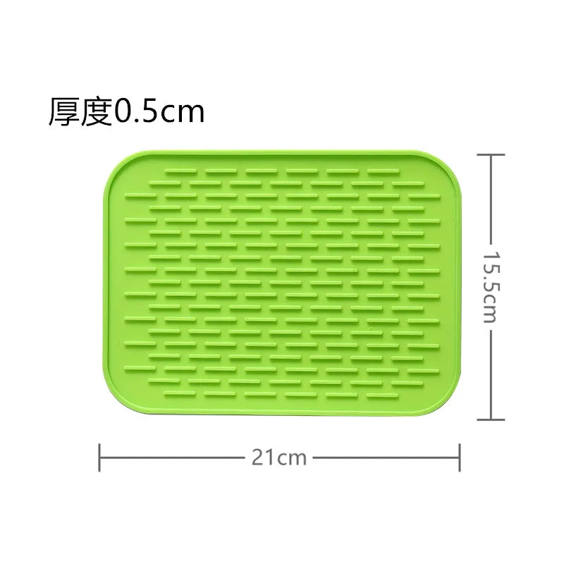 tapis protection cuisine silicone moderne vert bleu gris motifs géométriques