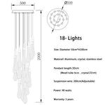 suspension lumineuse moderne cristal doré transparent gouttes verre led