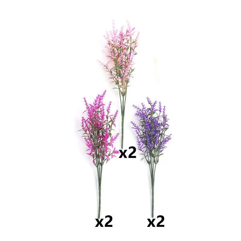 décoration intérieure moderne bouquet artificiel lavande violet rouge jaune vase minimaliste