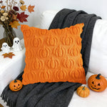 taies d'oreiller citrouille orange beige motifs imprimés jacquard doux polyester opaques maison