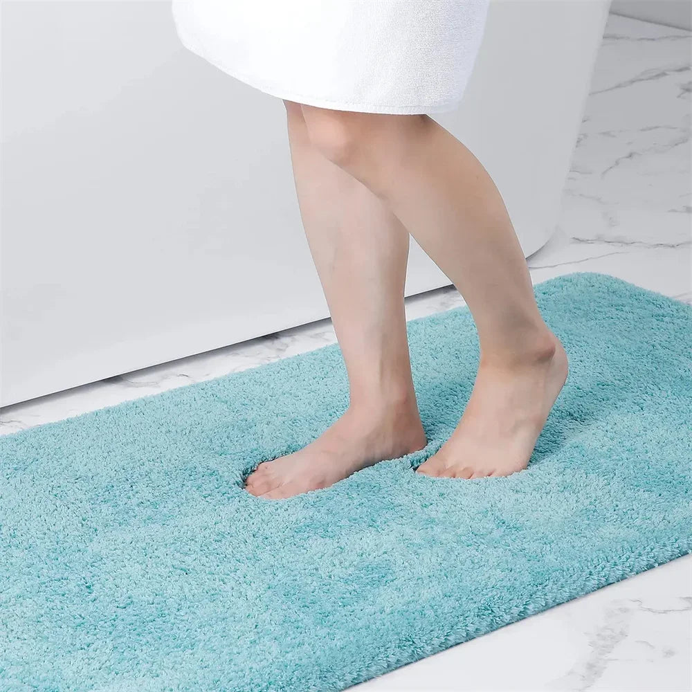 tapis bain doux moelleux moderne antidérapant absorbant salle bain maison gris beige