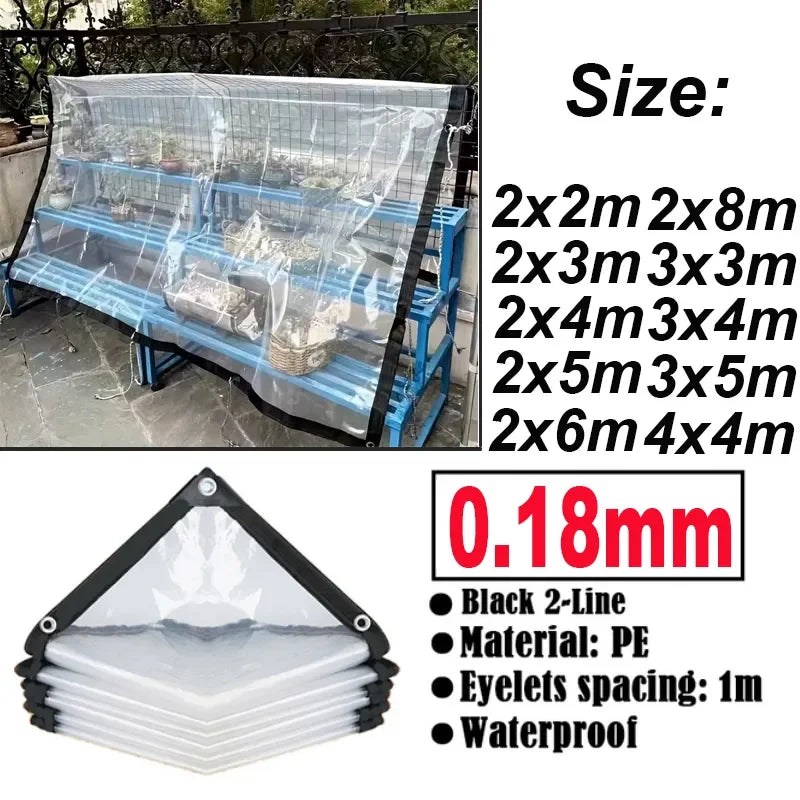 bâche transparente impermeable protection jardin 2mm eyelets moderne corners aluminium