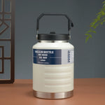 thermos bouteille 1500ml 2000ml acier inoxydable rayures horizontales poignée couvercle moderne vert olive noir