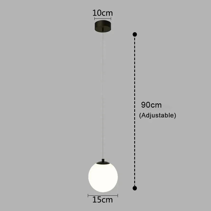 suspension lumineuse moderne minimaliste noir deux globes blancs métal chambre salon