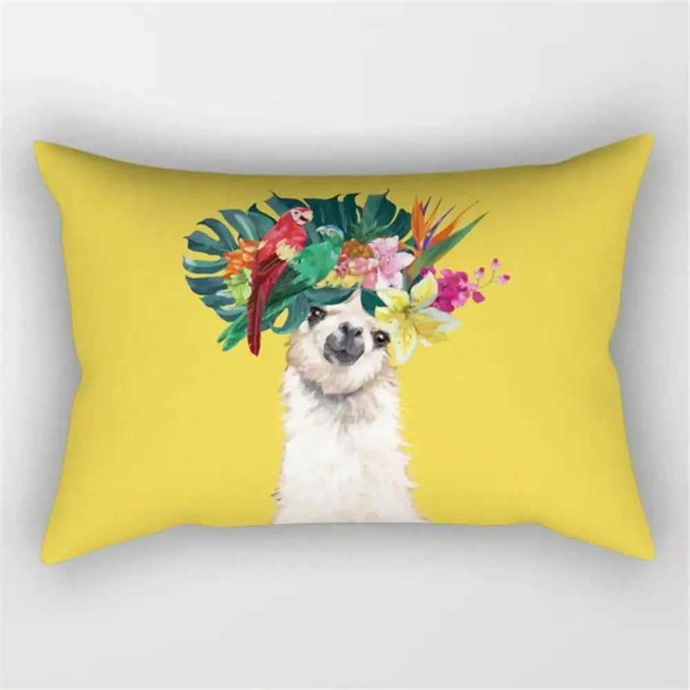 taies d'oreiller géométriques jaunes blanches modernes polyester 30x50cm minimaliste coussins rectangulaires motifs triangles losanges