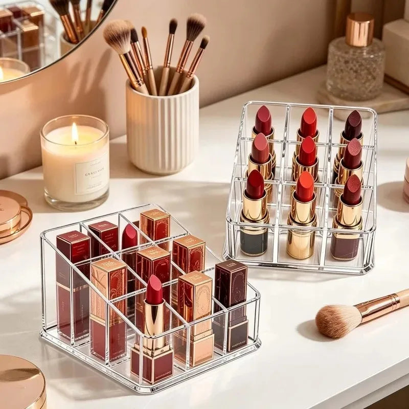 boîte rangement cosmétiques transparentes moderne compartiments plastique réutilisable maquillage maison