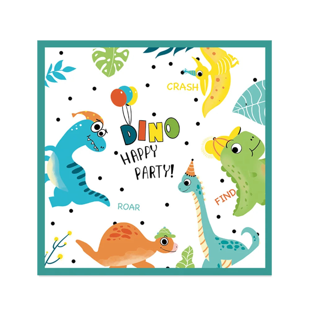 serviettes jetables multicolores dinosaures anniversaire enfants poisson d'avril mariage fiançailles noël parties