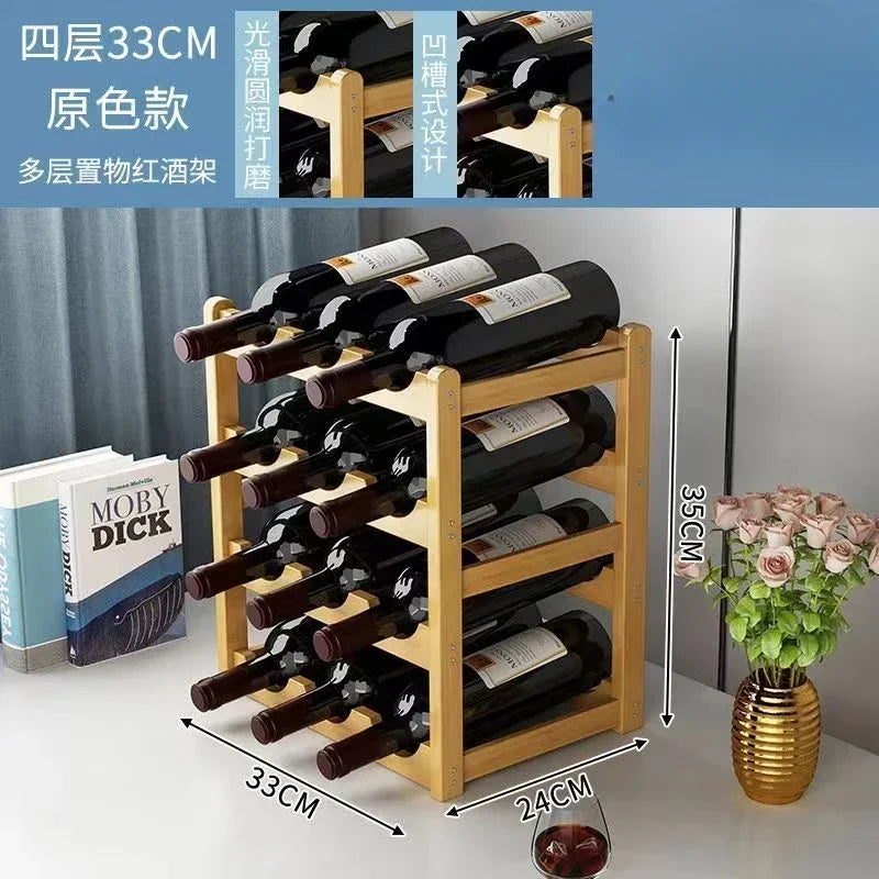 présentoir vin bois moderne marron 43x24cm étages almacenamiento bouteilles décoration maison