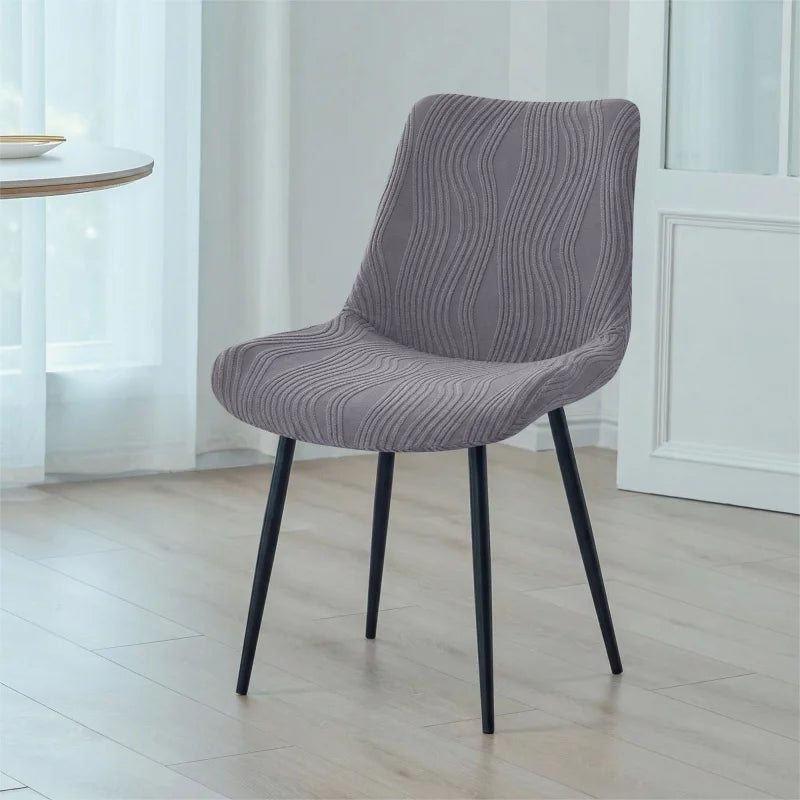 housse chaise gris rayures horizontales moderne spandex polyester