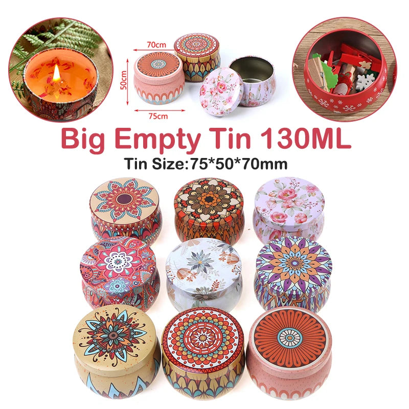 boîtes rondes métal multicolores motifs floraux géométriques boho chic décoration maison