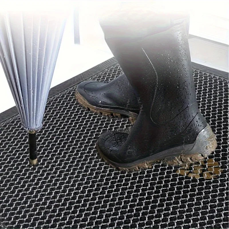tapis antidérapant moderne noir gris résistant l'eau anti bactéries imperméable hexagonal porte bain sol