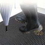 tapis antidérapant moderne noir gris résistant l'eau anti bactéries imperméable hexagonal porte bain sol