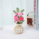décoration intérieure pot fleurs crochet personnalisé couleur beige marron vert bleu rose violet