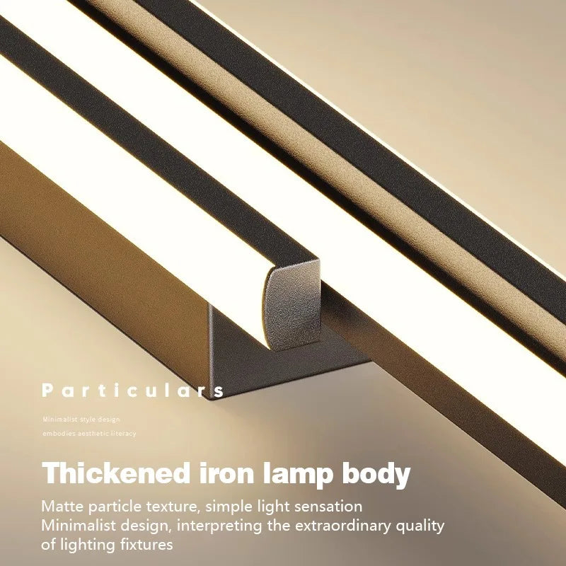 lampe murale moderne noir led dimmable télécommande minimaliste éclairage quotidien 120cm 100cm 80cm