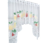 rideau blanc brodé fruits feuilles verte suspension maison erotique floral pastorale