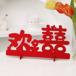 décoration murale mariage chinois lettres stylisées symbole traditionnel rouge artisanal support mural