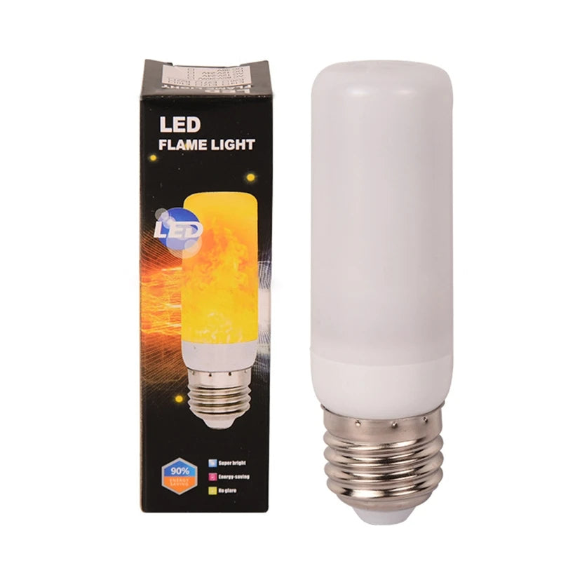 ampoule led effet flamme blanc jaune rouge vert bleu culot e27 moderne décoration festive