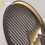 applique murale led noir doré contemporaine ip65 acier inoxydable minimaliste montagnes stylisees
