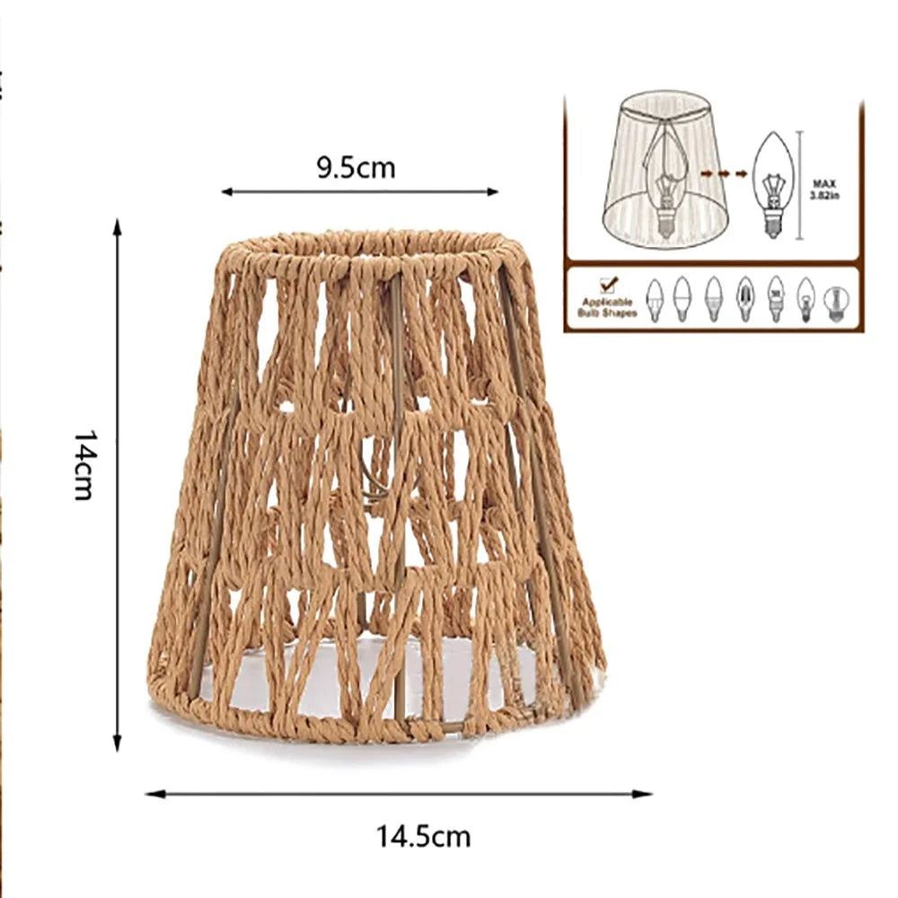 abat jour tressé vintage led naturel beige chambre opalescent artisanal suspension