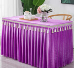 jupe table velours rouge blanc vert foncé gris violet classique réutilisable maison mariage banquet
