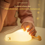 veilleuse canard forme animal rechargeable lumière lecture enfant décoration chambre blanc jaune