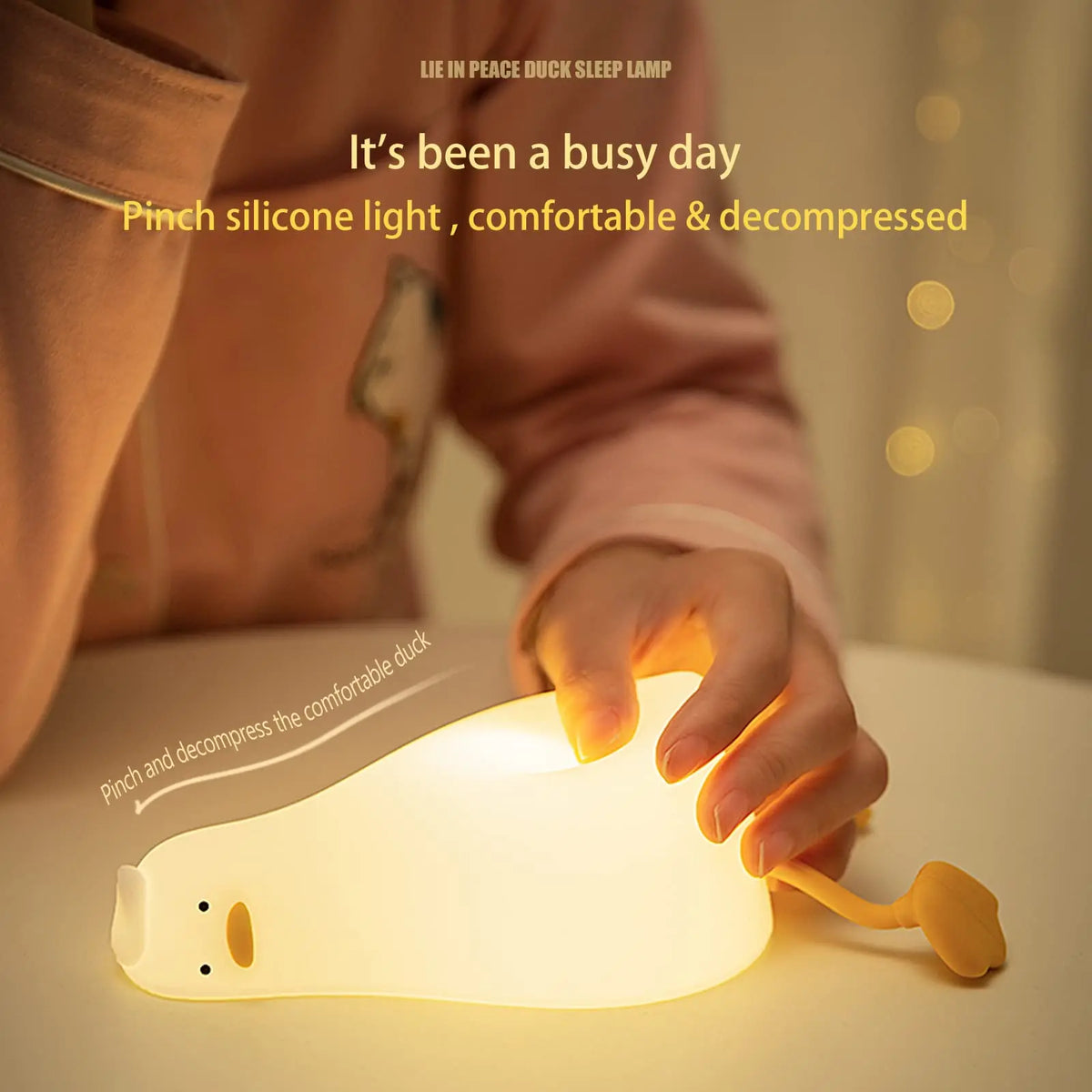 veilleuse canard forme animal rechargeable lumière lecture enfant décoration chambre blanc jaune