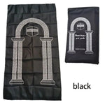 tapis prière portable géométrique vert bordeaux noir moderne polyester main