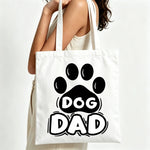 sac main toile imprimé chien dog dad blanc casual sans fermeture éclair shopper décontractéversible