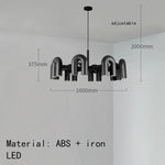 Suspension lumineuse moderne tubulaire contemporaine gris noir rouge ampoules intégrées