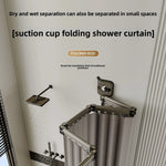 rideau douche pliable gris rayures vertical étanche antirouille moderne ventouse pliable sans adhésif