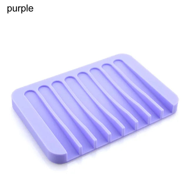support savon silicone blanc gris rayures moderne facile nettoyer douche salle bain