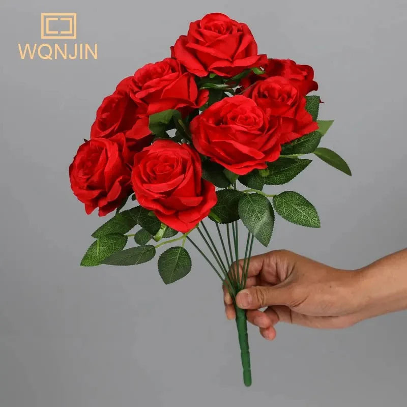 bouquet roses artificielles violettes decoration maison anniversaire mariage fete pendaison cremaillere intérieur