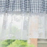 rideau gingham semi transparent vintage rustique salon polyester blanc noir bleu rouge