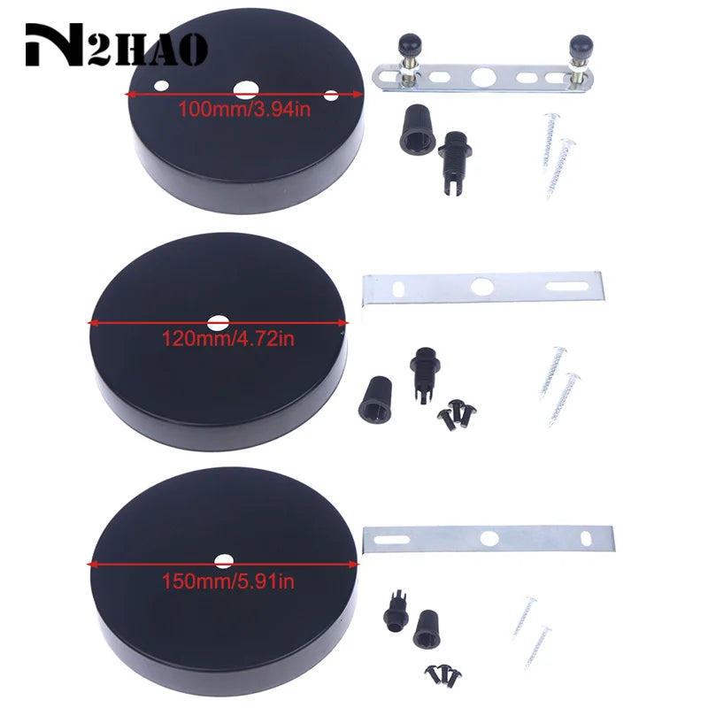disques suspension lampes blanc noir ronds lisses modernes vis fixations bouchons protection