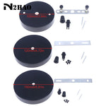 disques suspension lampes blanc noir ronds lisses modernes vis fixations bouchons protection