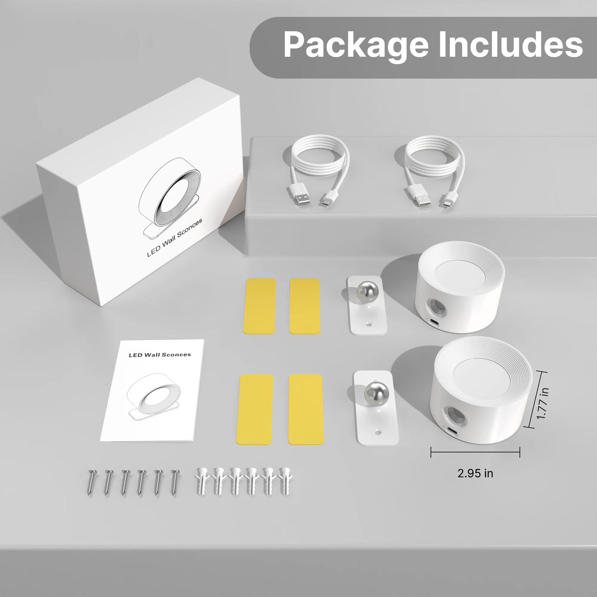 lampe murale led moderne recharge usb plaque adhésive blanc beige marron minimaliste