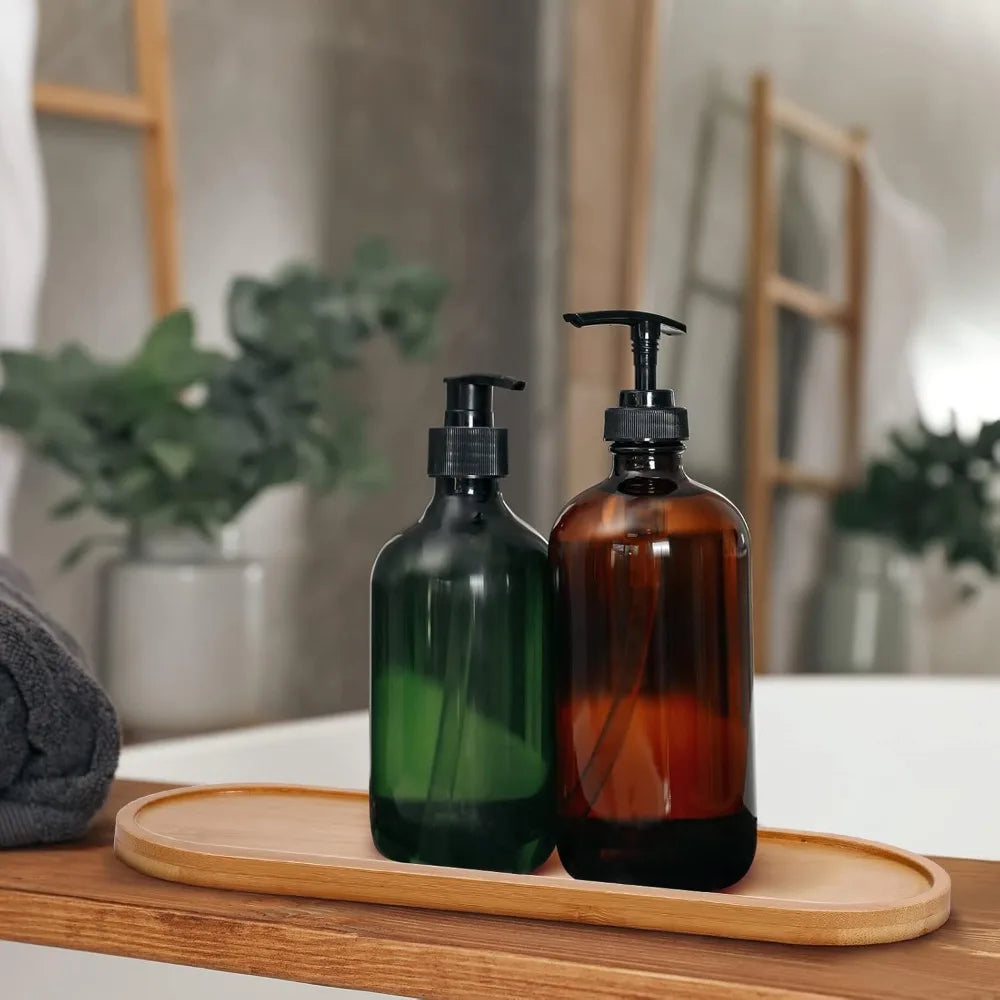 assiettes bambou naturel ovales rondes carrées minimaliste rangement salle bain