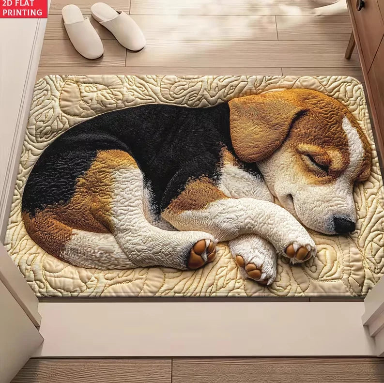 tapis moderne chien endormi antidérapant résistant décoloration 30x50cm 40x60cm salon