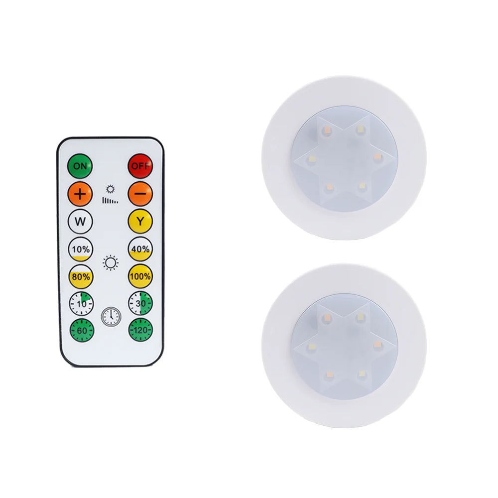 lampe led ronde noir blanche télécommande éclairage nuit chambre placard rechargeable batterie sèche moderne