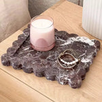 plateau marbre blanc noir moderne élégant rangement décoration stylo bois bracelet blanches