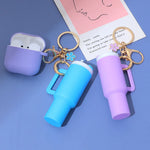 Porte-clés tasse Stanley 3D blanc avec baume à lèvres inséré