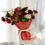 vase floral vintage élégant petite décoration maison moderne rose rouge noir blanc
