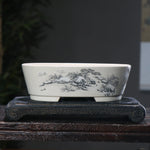 bacs plantes chinois paysage peint blanc opaque décoration intérieure pots fleurs