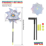 soufflet oiseaux girouette argent arc ciel extérieur décoration jardin ludique fixe pales holographiques 10
