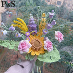 bouquet main fleurs artificielles jaunes blanches vertes intérieur mariage anniversaire decoration