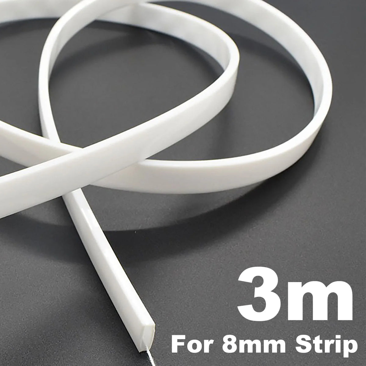 tube flexible protection ruban led blanc translucide moderne 12mm(ws2812) sans motif surface lisse