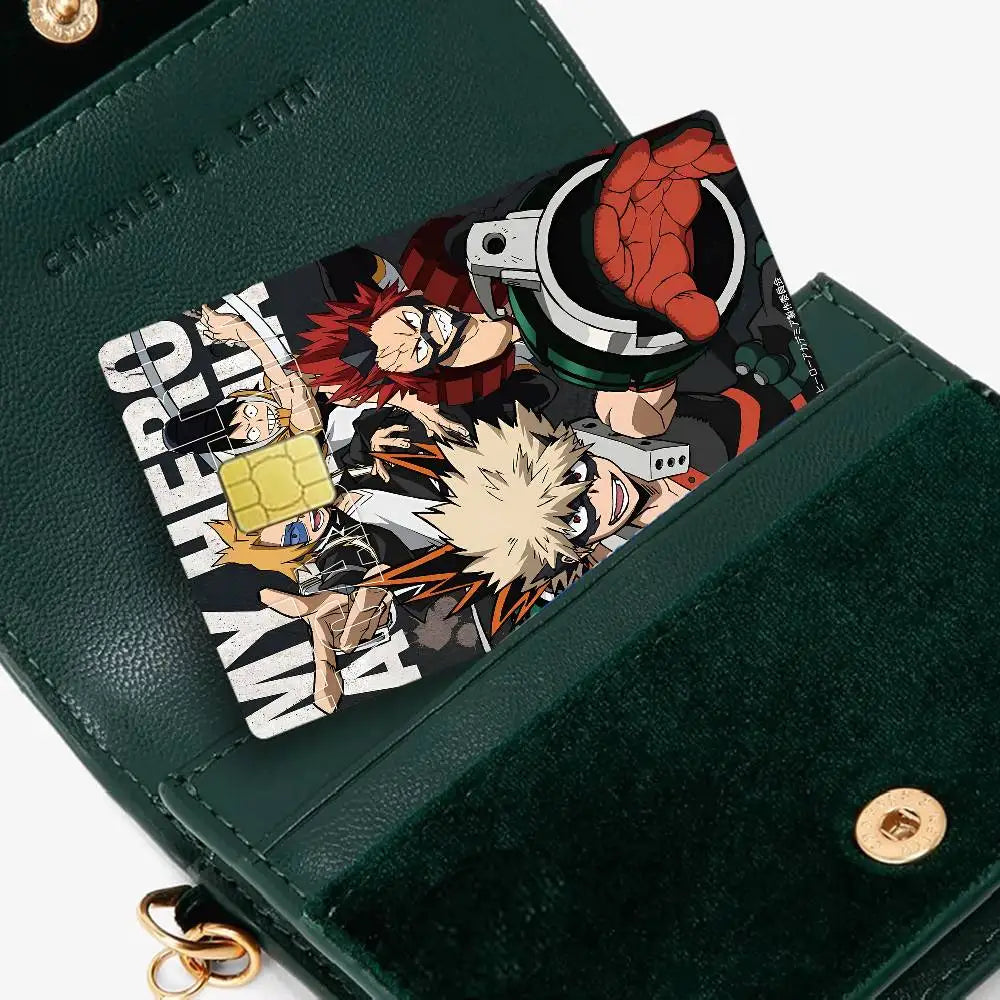 sticker carte crédit anime katsuki bakugo personnalisable réutilisable waterproof multicolore
