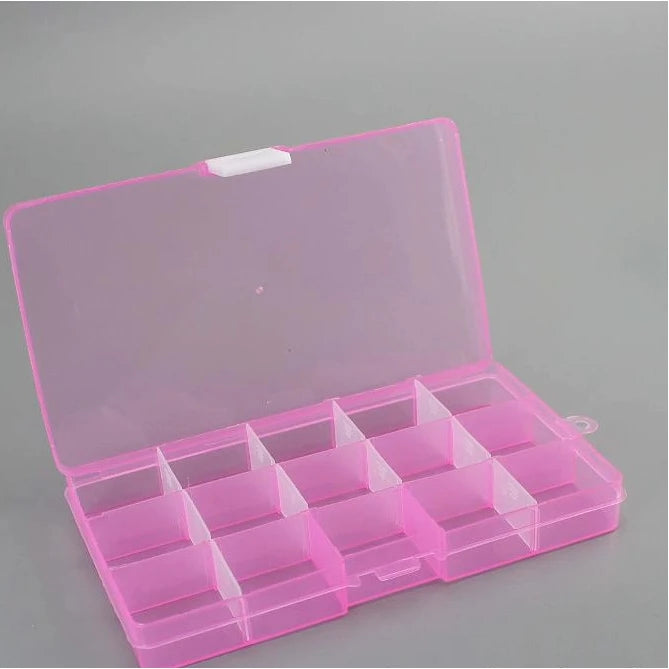 boîte rangement transparente compartiments insert amovible poignée bijoux vis organisation pratique exposant