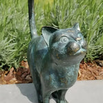 statue chat papillon bronze vert marron extérieur jardin decoratif resine aspect patine texturéextérieur