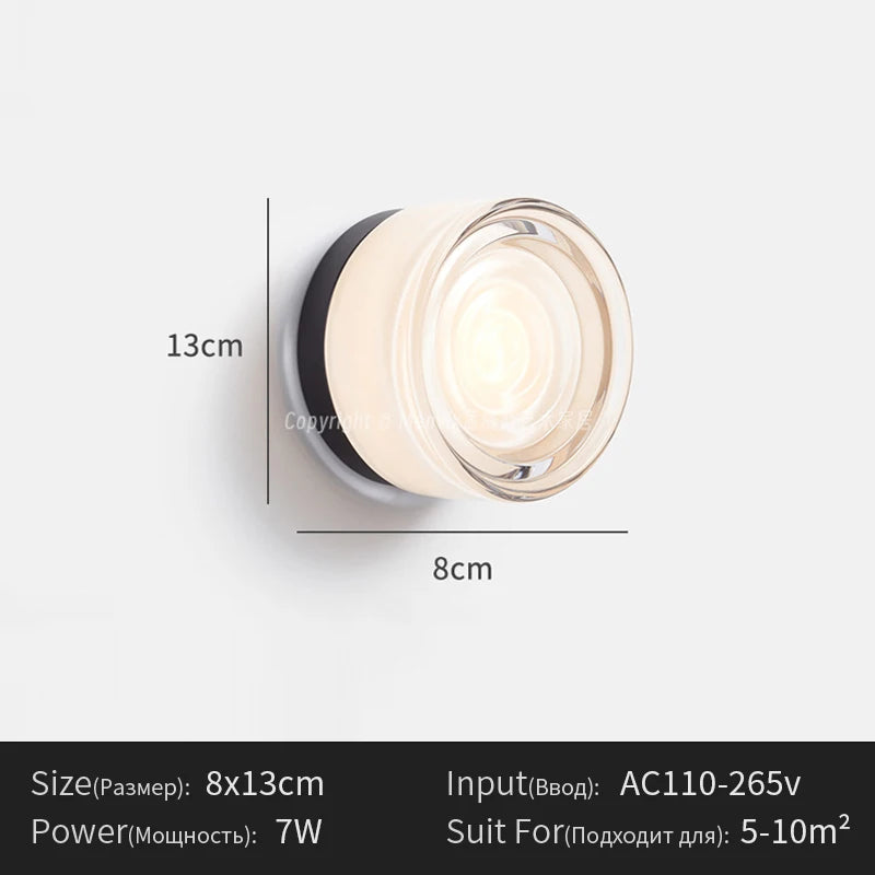 appliques murales modernes transparentes ambre gris clair texturées minimaliste fixées mur flux lumineux led